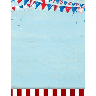 80ct Patriotic Picnic Letterhead Blue