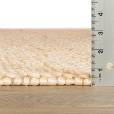 Natural Beige Handwoven Jute Runner Rug 2' 6" x 8'