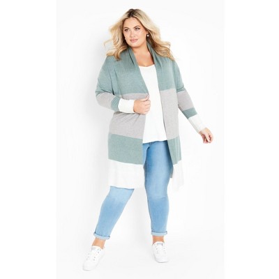 Avenue Women's Plus Size Keelyn Colorblock Cardigan