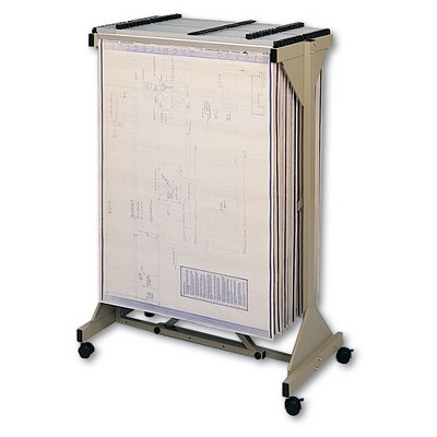Sand Steel Mobile Plan Center with 18 Hanging Clamps