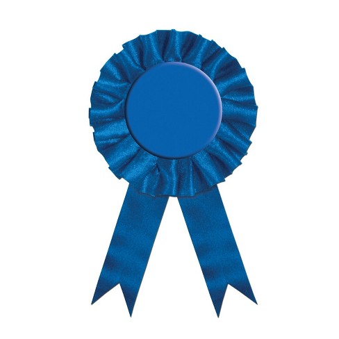 6-1/2 x 3 inch Blue Rosette Ribbon with 2 inch I Graduated from