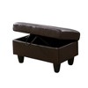 DOMETOUR Elegant Semi PU Leather Ottoman Storage for Living Room, Bedroom or Office Brown - 4 of 4