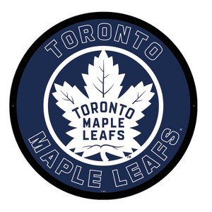 Evergreen Ultra-Thin Edgelight LED Wall Decor, Round, Toronto Maple Leafs- 23 x 23 Inches Made In USA - 1 of 4