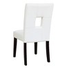 Simple Relax Set of 2 Faux Leather Upholstered Dining Chairs with Cutout Back Design - 3 of 4