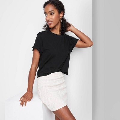 Women's Short Sleeve Roll Cuff Boxy T-Shirt - Wild Fable™