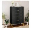 Metal Storage Cabinet With 5 Drawers Dressers For Bedroom Living Room Organizer, Living Room, Entryway, Hallway, Black - 3 of 4