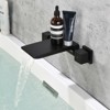 Cobbe Matte Black Wall Mounted Bathroom Faucet Two-Handle Bathroom Basin Faucet with Waterfall Spout - 3 of 4