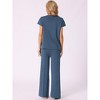 INSPIRE CHIC Women's Knit Matching Sweatsuits Tops and Wide Leg Pants 2 Piece Outfits Sets - 3 of 4