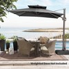 Crestlive Products 9'X11' Double Top Patio Cantilever Umbrella UV30+ Outdoor 360° Rotation 6 Heights Adjustable Offset Umbrella - 3 of 4