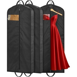 1/2/3 Pack 65" Long Waterproof Garment Bags, Wedding Dress Covers for Gowns, Tuxedos & Coats - 1 of 4