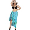 LA LEELA Women's Bikini Skirt Sarong Swimsuit Cover up Summer Wraps Bathing suit Swimwear Beach Wrap Skirts for Women One Size Blue, Abstract - 3 of 4