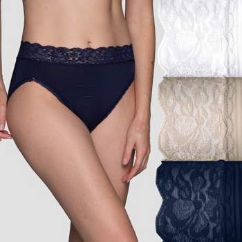 Vanity Fair Womens Flattering Lace Bikini, 3 Pack 18383 - Leopard/damask  Neutral/black - 8 : Target