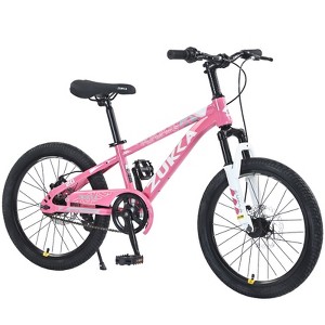 Aukfa 20-Inch Mountain Bike With Steel Frame, Dual Disc Brakes, Adjustable Seat and Handlebars, Suitable For Boys and Girls Aged 7-10 - 1 of 4