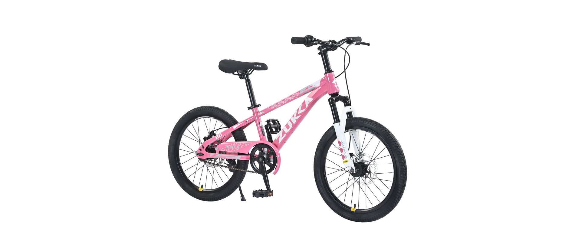 Aukfa 20-Inch Mountain Bike With Steel Frame, Dual Disc Brakes, Adjustable Seat and Handlebars, Suitable For Boys and Girls Aged 7-10