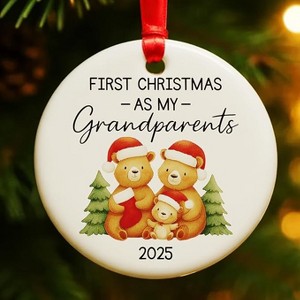 Lomsoe Babys First Christmas Ornament 2025 for New Grandparents,First Time Grandparents Gifts Christmas Tree Ornament Christmas Gift - 1 of 1