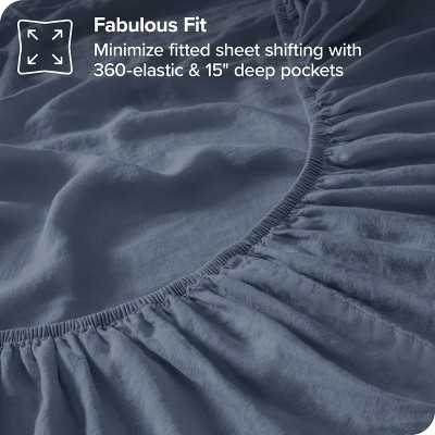 Indigo Queen Organic Linen Sheet Set