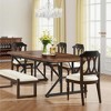 Lirago Brown 70.86" Farmhouse Dining Table Engineered Wood Metal Frame 31.49x70.86x29.52 6-Seater Kitchen Table - 3 of 4