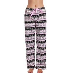 #followme Silky Fleece Printed Pajama Pants for Women - 1 of 3