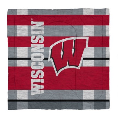 NCAA Wisconsin Badgers Heathered Stripe Queen Bedding Set in a Bag - 3pc — фото 2