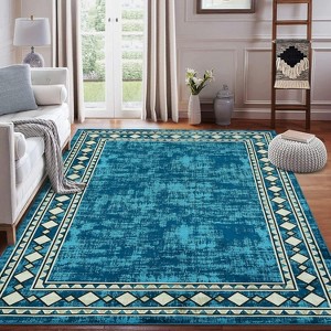 Area Rugs for Living Room Bedroom Non-Slip Washable Rugs Modern Bordered Large Area Rug Stain Resistant & Low - 1 of 4