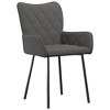 vidaXL Dining Chairs, 2 Pcs, Dark Gray Fabric - 4 of 4