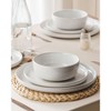 Itopfox 12-Piece Dinnerware Set, Plates and Bowls for 4, White Speckled Stoneware, Microwave and Dishwasher Safe, Stackable - 3 of 4