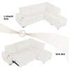 94"W L-Shaped Sectional Sofa with Movable Ottoman and Stool, Pull-out Sofa Bed with Storage Space, 1 Cup Holder & 2 USB Ports - ModernLuxe - 4 of 4