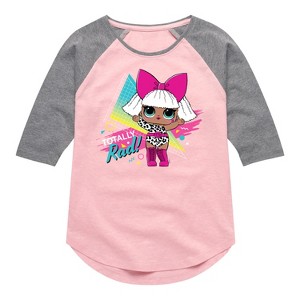 Girls' - LOL Surprise! - Totally Rad Diva Shirt Tail Raglan Graphic T-shirt - 1 of 4