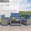 Celebalcony 4 Piece Wicker Complete Patio Set With Cushions - 3 of 4