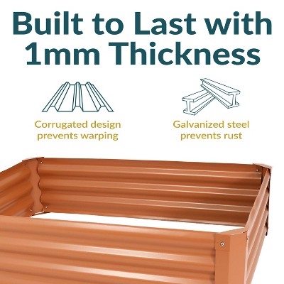 Brown Powder-Coated Steel Raised Garden Bed Kit