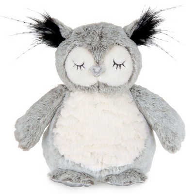 Image of Bearington Owliver Grey Plush Owl Stuffed Animal with Ultra Soft Fur, 10 Inches