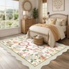 Pastoral Floral Washable Area Rug Non Slip Farmhouse Floor Cover Soft Non Shedding Indoor Rug Low Pile Foldable Carpet for Living Rom Bedroom Nursery - 3 of 4