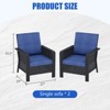 SUGOLD 2-Piece Hand Woven Wicker Patio Seating Group with Blue Cushions - 2 of 4