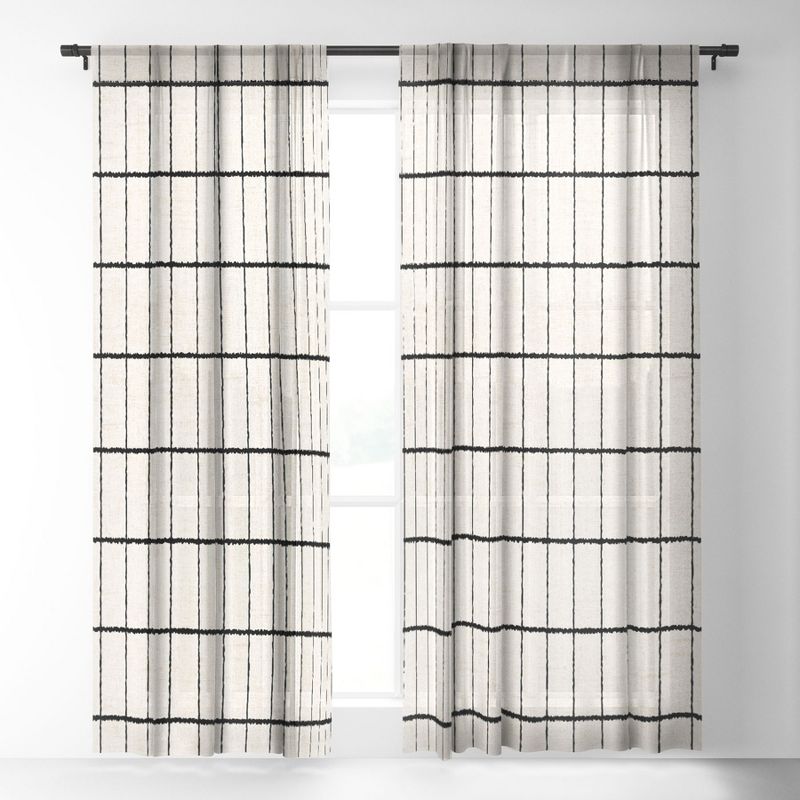 Holli Zollinger Linen Grid Single Panel Sheer Window Curtain - Deny Designs, 2 of 7