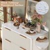 AMERLIFE Fluted Drawer Dresser with Faux Marble Top, Wide Chest of Drawers for Bedroom, Living Room, Hallway, Entryway - 3 of 4