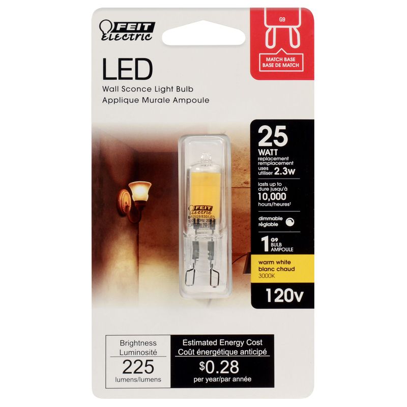 Feit Electric Wedge G9 LED Bulb Soft White 25 Watt Equivalence 1 pk, 1 of 2