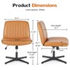 Mr Ironstone Armless Criss Cross Chair Legged No Wheels, Swivel Height Adjustable Fabric Wide Seat for Make Up/Bedroom/Small Space - 2 of 4