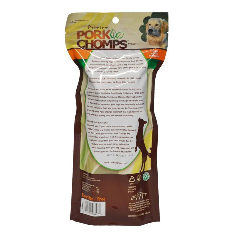 Nutri Chomps Pork Chomps Chicken Wrapped Expanded Roll Chewy Dog Treats - 2ct/7.04oz, 3 of 6