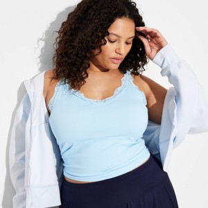 Women's Lace Trim Seamless Jersey Tank Top - Wild Fable™ - 1 of 3