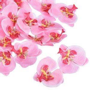 Unique Bargains DIY Craft Hair Decor Silk Handmade Phalaenopsis Artificial Flowers 2.8" 40 Pcs - 1 of 4