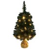 vidaXL 3ft Artificial Christmas Tree with LEDs, Green PVC Xmas Tree with Concrete Stand, Battery Operated - 2 of 4