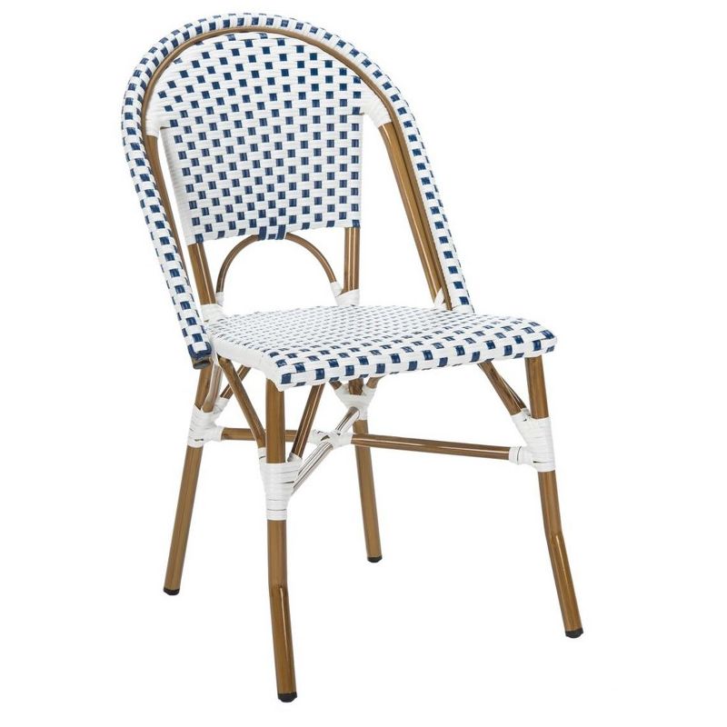 Salcha Indoor Outdoor French Bistro Side Chair (Set Of 2) - Blue/White - Safavieh., 5 of 10