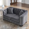 59" Chesterfield Velvet 2-Seater Sofa,Luxury Tufted Loveseat with Nailhead Trim for Living Room,Bedroom or Apartment-Baofuwish - 3 of 4