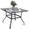 Kozyard Outdoor Patio Dining Table Woodgrain-Look Frame Powder Coated Table with Umbrella Hole for Backyard Patio Dining - 2 of 4