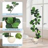 Acekool Artificial Fiddle Leaf Fig Tree with White Planter, Realistic Faux Tall Plant with Moss for Indoor Home & Office Decor - 2 of 4