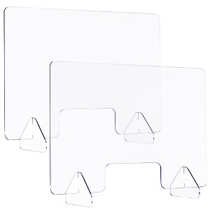 Costway 1/2PCS 24'' x 16'' Protective Plexiglass Sneeze Guard Acrylic Shield for Counter - 1 of 4