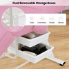 Costway 72" Massage Bed with Hydraulic Stool Adjustable Backrest & Legrest Storage Boxes Black/White/Pink - 4 of 4