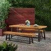 Christopher Knight Home Rousseau Outdoor Industrial Acacia Wood and Iron 3 Piece Picnic Set - 2 of 4