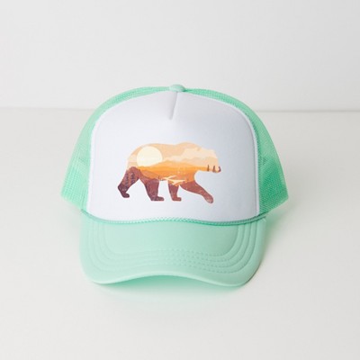 Simply Sage Market Bear Sunset Valley Adult Foam Trucker Hat