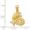 Black Bow Jewelry 14k Yellow Gold Small Satin & Diamond-Cut Sea Life Pendant, 16 x 23mm - 4 of 4